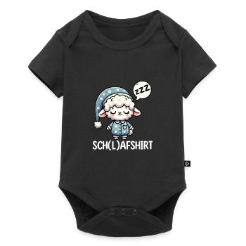 Niedliches Schaf Schlafshirt Napping Pyjama - Baby Premium Kurzarmbody - Schwarz - Vorne