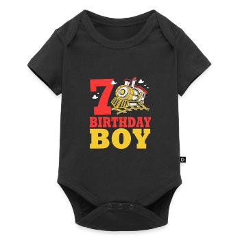 Children's Birthday Train Train Driver Locomotive - Baby Premium short-sleeve bodysuit - black - Front