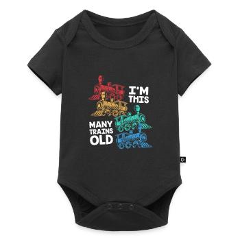 Children's Birthday Train Train Driver Locomotive - Baby Premium short-sleeve bodysuit - black - Front