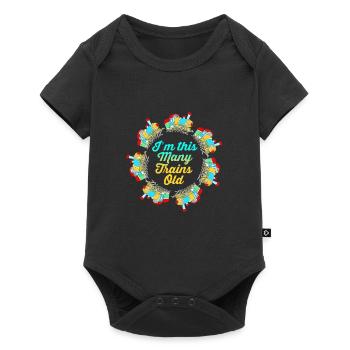 Children's Birthday Train Train Driver Locomotive - Baby Premium short-sleeve bodysuit - black - Front