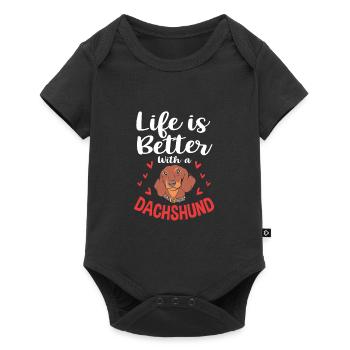 Dachshund - Baby Premium short-sleeve bodysuit - black - Front