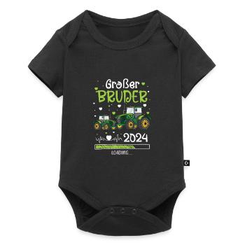 Ich Werde Großer Bruder 2024 Traktor - Baby Premium Kurzarmbody - Schwarz - Vorne