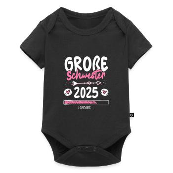 Große Schwester 2025 Loading - Baby Premium Kurzarmbody - Schwarz - Vorne