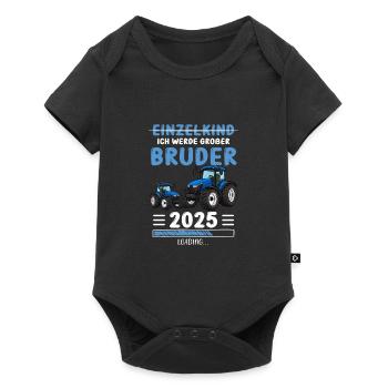 Ich Werde Großer Bruder 2025 Traktor - Baby Premium Kurzarmbody - Schwarz - Vorne