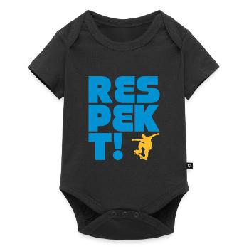respect skateboard - Baby Premium short-sleeve bodysuit - black - Front