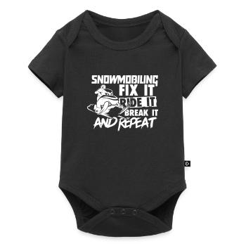 Snowmobiling Fix Ride Break it and Repeat - Baby Premium short-sleeve bodysuit - black - Front