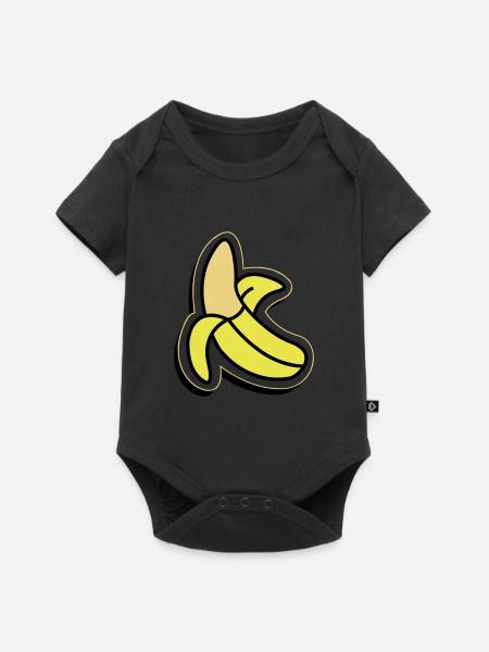 Halb geschälte Banane - Premium kortærmet baby-body  - sort