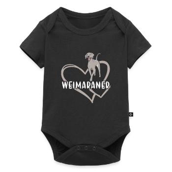 Coeur de braque de Weimar - Body à manches courtes Premium Bébé - noir - Devant