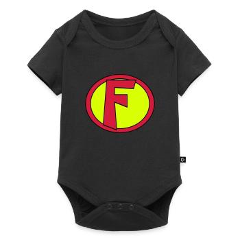 Super, Superheld, Superheldin, Hero, F - Baby Premium short-sleeve bodysuit - black - Front
