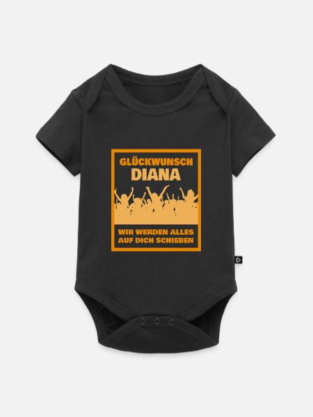 Diana - Baby Premium Kurzarmbody - Schwarz