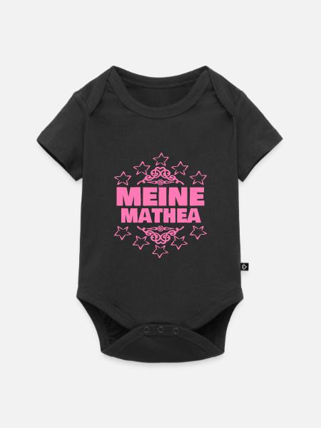 Geschenk für Mathea - Baby Premium Kurzarmbody - Schwarz