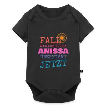 Geschenk für Anissa - Baby Premium Kurzarmbody - Schwarz - Vorne