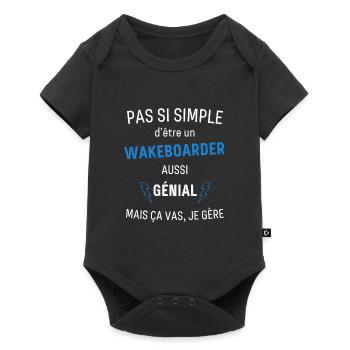 Awesome wakeboarder - Baby Premium short-sleeve bodysuit - black - Front