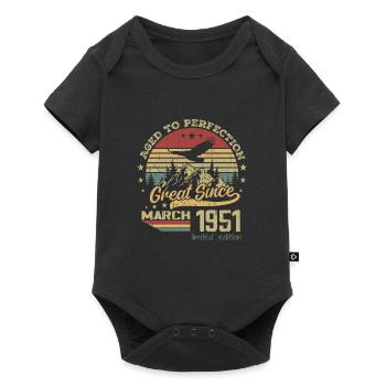 73 years old Aged to Perfection born in March 1951 - Baby Premium short-sleeve bodysuit - black - Front