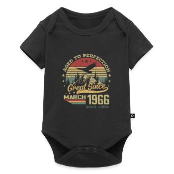 58 years old Aged to Perfection born in March 1966 - Baby Premium short-sleeve bodysuit - black - Front