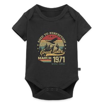 53 years old Aged to Perfection born in March 1971 - Baby Premium short-sleeve bodysuit - black - Front