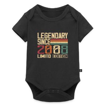 Original 2008 Vintage Geburtstagsgeschenk 2008 - Baby Premium Kurzarmbody - Schwarz - Vorne