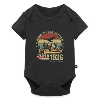 88 years old Aged to Perfection born in June 1936 - Baby Premium short-sleeve bodysuit - black - Front