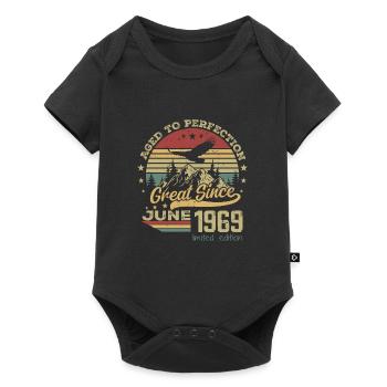 55 years old Aged to Perfection born in June 1969 - Baby Premium short-sleeve bodysuit - black - Front