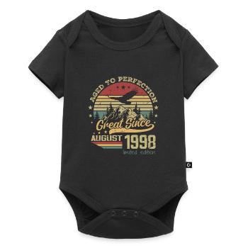 26 years old Aged to perfection born in August 1998 - Baby Premium short-sleeve bodysuit - black - Front