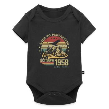 66 years old Aged to Perfection born: October 1958 - Baby Premium short-sleeve bodysuit - black - Front