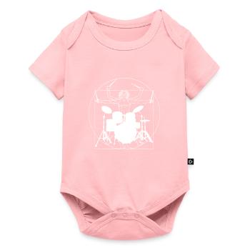 Drummer Vitruvian Man Drumsticks - Body à manches courtes Premium Bébé - rose - Devant