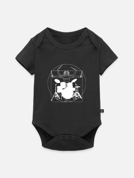 Drummer Vitruvian Man Drumsticks - Body à manches courtes Premium Bébé - noir