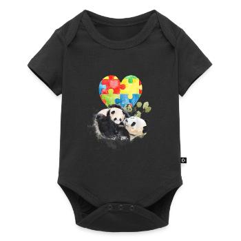 Panda Colorful Autism To Be Different - Baby Premium short-sleeve bodysuit - black - Front
