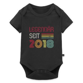 Legendär Seit 2018 Jahr Retro 18er Jahrgang - Baby Premium Kurzarmbody - Schwarz - Vorne