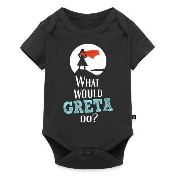 What would Greta do? - White Superhero Edition - Baby Premium short-sleeve bodysuit - black - Front