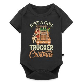 Just a girl who loves trucker and christmas - Body à manches courtes Premium Bébé - noir - Devant