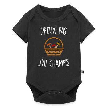 J'peux pas j'ai champignons - Body à manches courtes Premium Bébé - noir - Devant