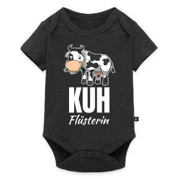 Kuhflüsterin Kuh Bäuerin Landwirtin - Baby Premium Kurzarmbody - Schwarz - Vorne