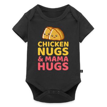 Chicken Nugs and Mama Hugs Fast Food Funny Saying - Baby Premium short-sleeve bodysuit - black - Front