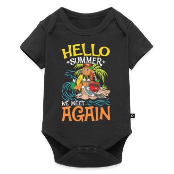 Hello Summer We Meet Again für eine Chiller und - Baby Premium Kurzarmbody - Schwarz - Vorne