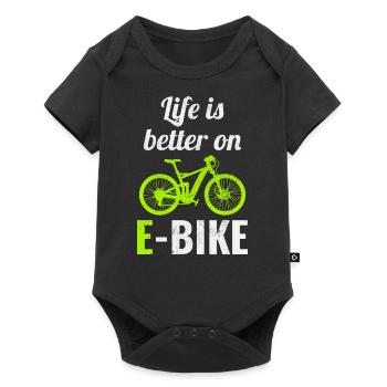 E-Bike Electric-Bike E-Cyclist Bicycling Rider - Baby Premium short-sleeve bodysuit - black - Front