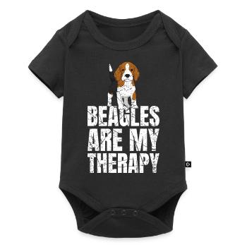 Les beagles sont mes chiens de thérapie - Body à manches courtes Premium Bébé - noir - Devant