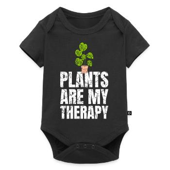 Les plantes sont ma thérapie Jardinage - Body à manches courtes Premium Bébé - noir - Devant