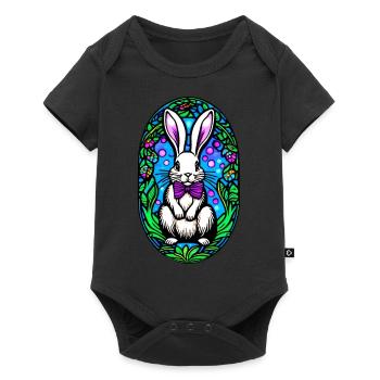 Easter Bunny Rabbit White colorful - Baby Premium short-sleeve bodysuit - black - Front