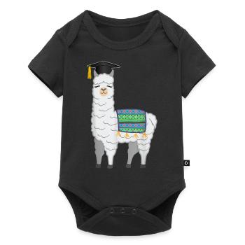 Funny Llama With Graduation Hat School Graduation - Baby Premium short-sleeve bodysuit - black - Front