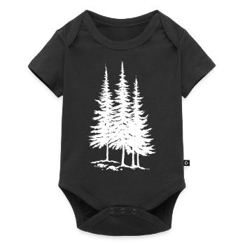 Trees, Forest, Hiking, Nature - Baby Premium short-sleeve bodysuit - black - Front
