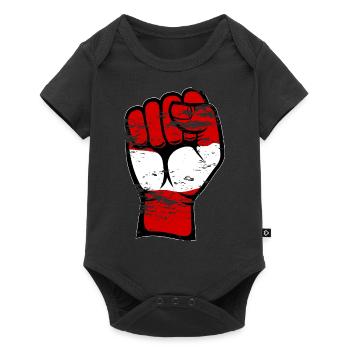 Austria Flag Fist Hand Used Symbol - Baby Premium short-sleeve bodysuit - black - Front