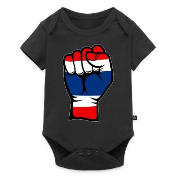 Icône de la main du drapeau de la Thaïlande - Body à manches courtes Premium Bébé - noir - Devant