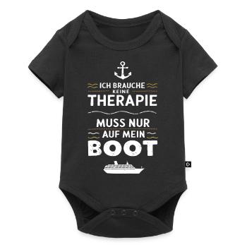 Ich Muss Nur Auf Mein Boot für einen - Baby Premium Kurzarmbody - Schwarz - Vorne