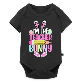 Je suis le lapin de l’enseignant - Body à manches courtes Premium Bébé - noir - Devant