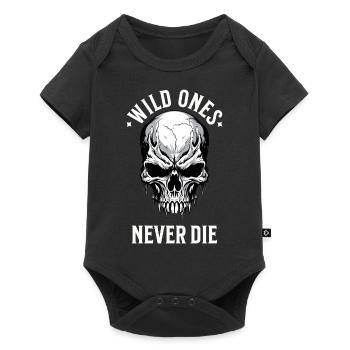 Skull Skull Skeleton Motorcycle Biker Gang - Baby Premium short-sleeve bodysuit - black - Front