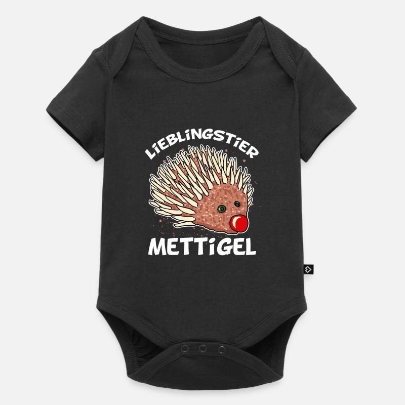 Lieblingstier Mettigel Hackfleisch Hack Igel - Baby Premium Kurzarmbody - Schwarz
