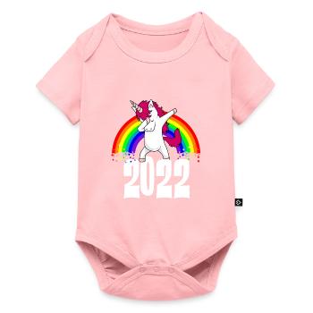 Dabbing Unicorn 2022 Rainbow Drôle Nouvel An - Body à manches courtes Premium Bébé - rose - Devant