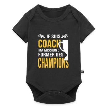 Coach entraineur capitaine équipe sport - Body à manches courtes Premium Bébé - noir - Devant