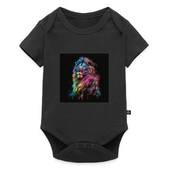 LION COLORE - Body à manches courtes Premium Bébé - noir - Devant